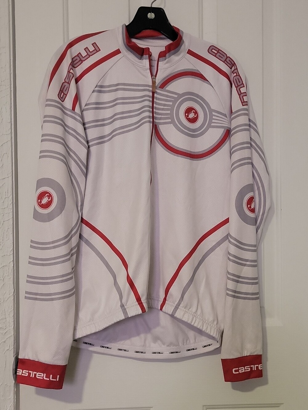 Castelli Women's White & Red Cycling Utility Jacket Size XL
